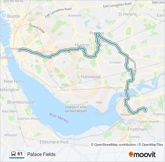 Bus 61 Route Map 61 Route: Schedules, Stops & Maps - Palace Fields (Updated)