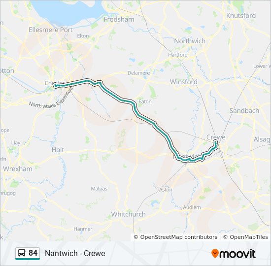 Bus 84 Route Map 84 Route: Schedules, Stops & Maps - Crewe (Updated)