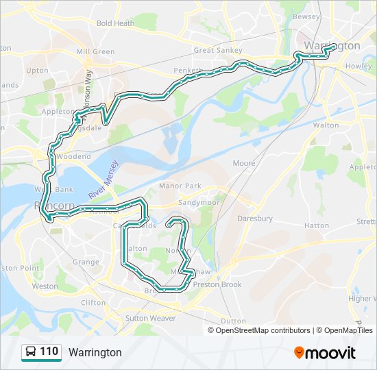 Bus 110 Route Map 110 Route: Schedules, Stops & Maps - Warrington (Updated)