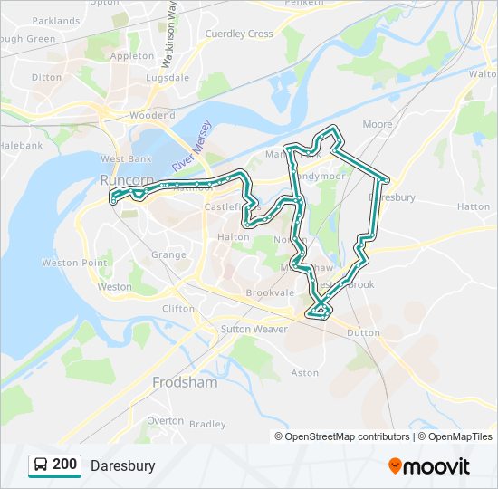 Bus 200 Route Map 200 Route: Schedules, Stops & Maps - Daresbury (Updated)