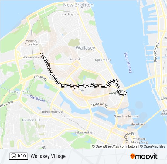 616 Bus Line Map