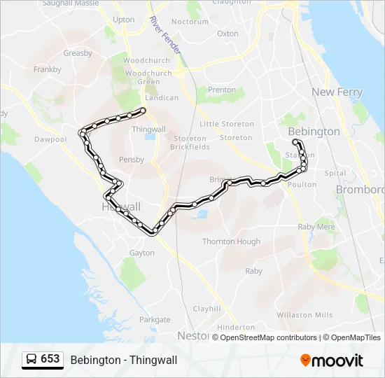 653 Bus Line Map