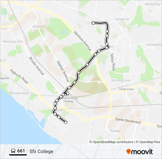 661 Bus Line Map