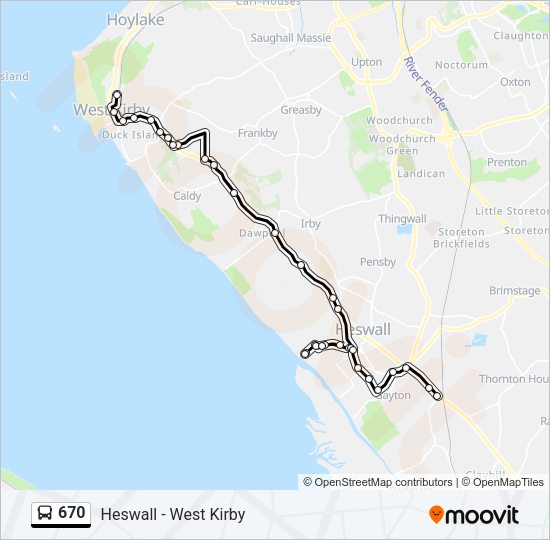 670 Bus Line Map