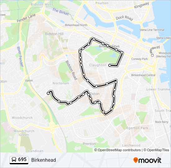 695 Bus Line Map