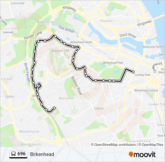 696 Bus Line Map
