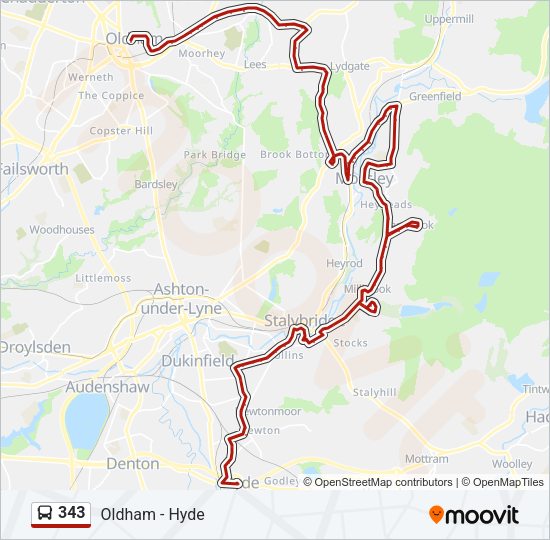 343 Bus Line Map