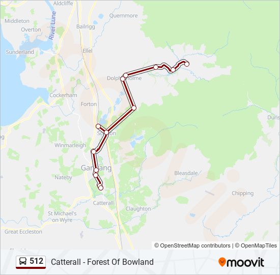 512 Bus Line Map
