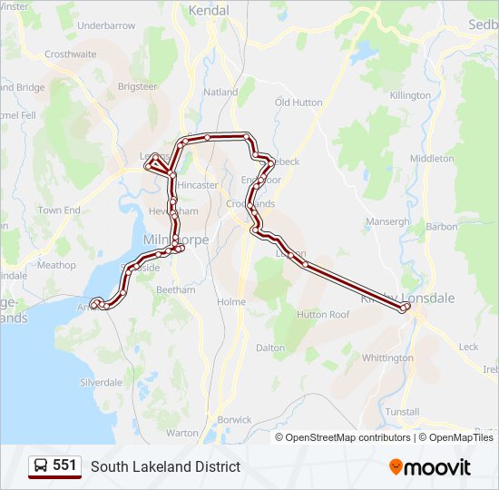 551 Route: Schedules, Stops & Maps - Arnside (Updated)