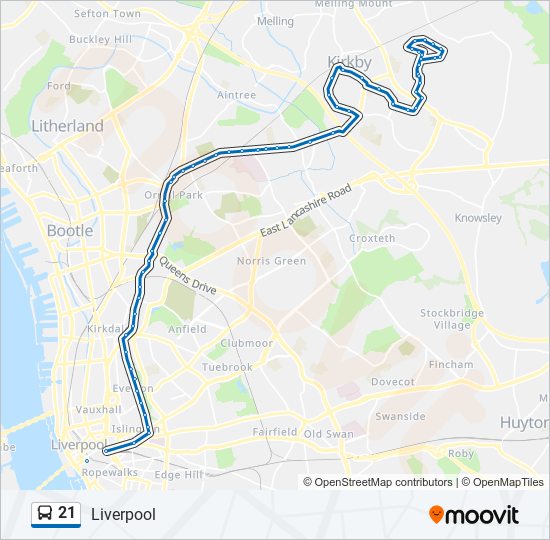 Bus 21 Route Map 21 Route: Schedules, Stops & Maps - Liverpool (Updated)