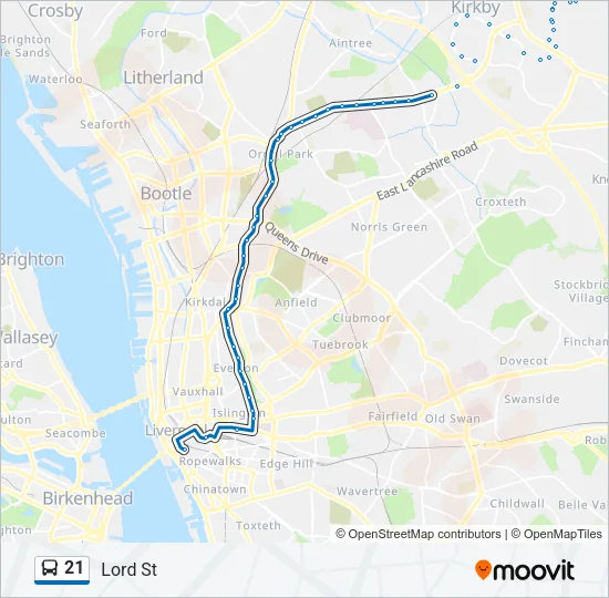 21 Bus Line Map