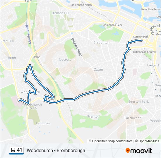 41 Bus Line Map