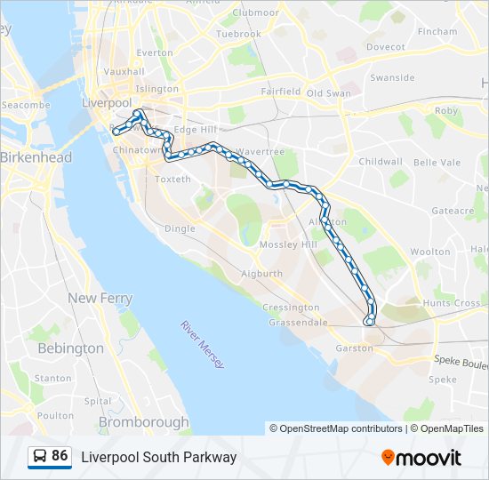 86 Bus Line Map