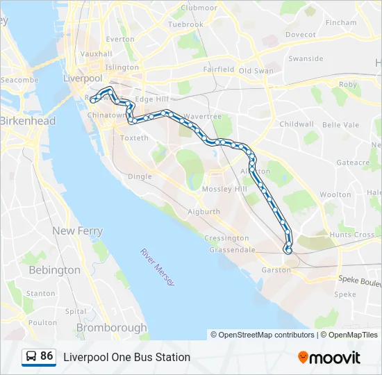 86 Bus Line Map