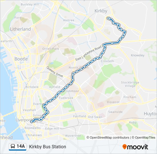 14A Bus Line Map