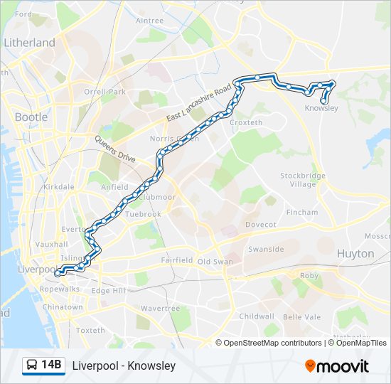 14B Bus Line Map