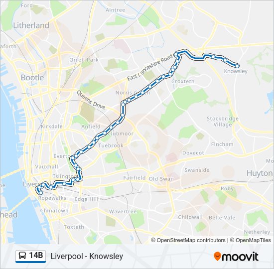 14B Bus Line Map
