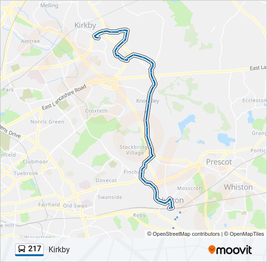 217 Route: Schedules, Stops & Maps - Kirkby (Updated)