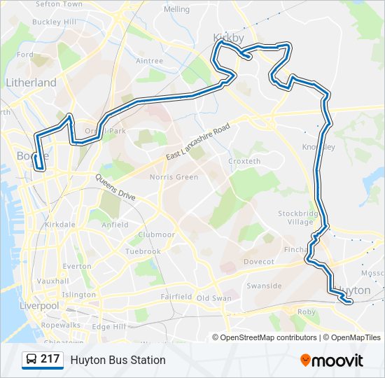 217 Bus Line Map