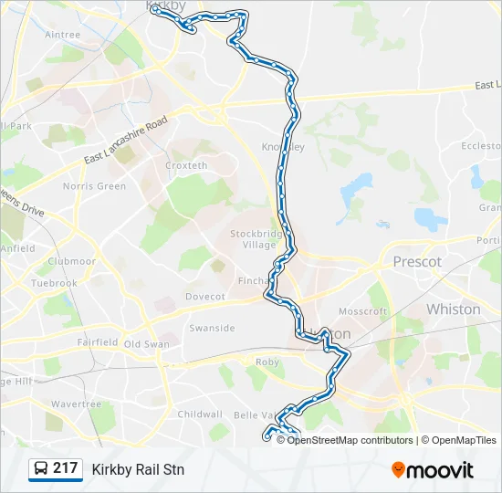 217 Bus Line Map
