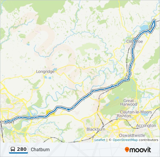 280 Route Schedules, Stops & Maps Chatburn