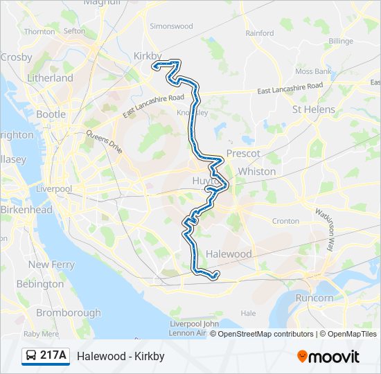 217A bus Line Map