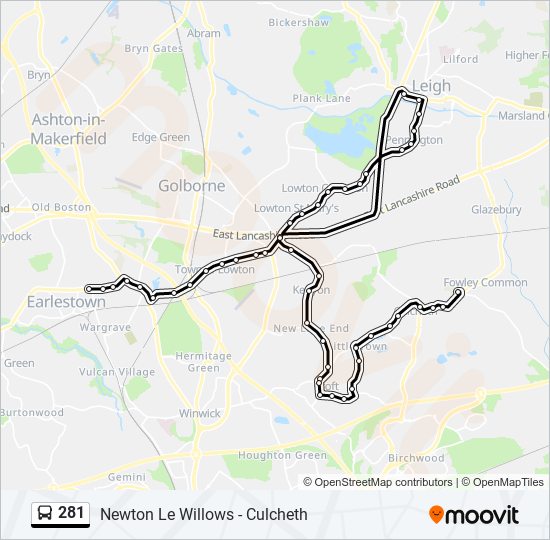 281 bus Line Map