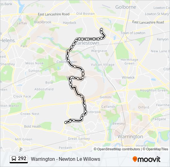 Bus 292 Route Map 292 Route: Schedules, Stops & Maps - Lingley Green (Updated)