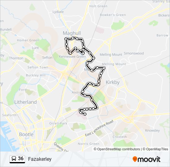 36 Route Schedules, Stops & Maps Fazakerley (Updated)