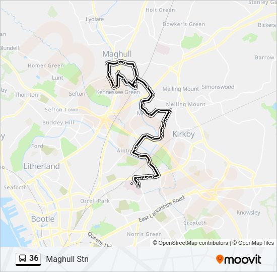 36 Bus Line Map
