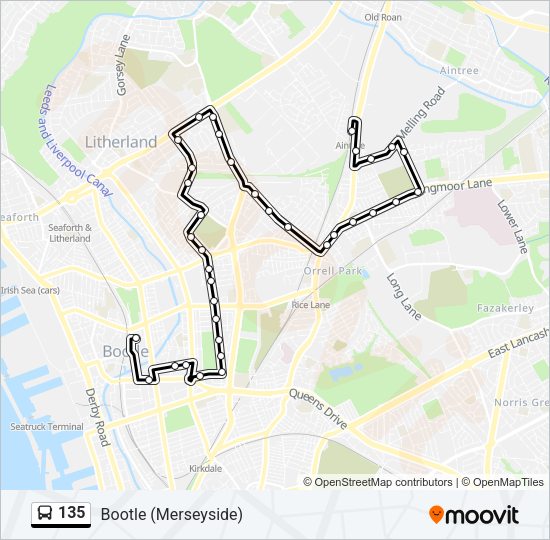 135 Bus Line Map