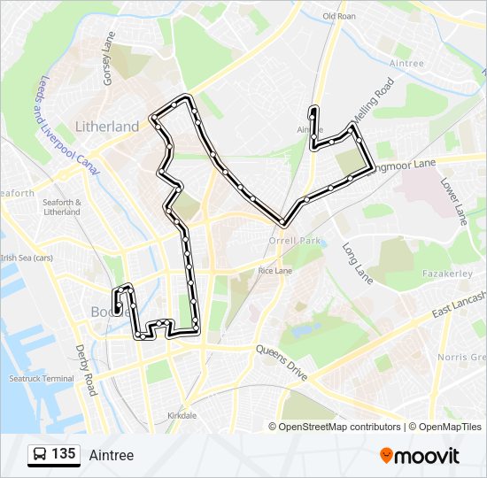 135 Bus Line Map