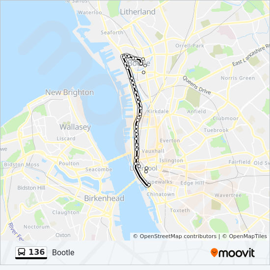 Bus 136 Route Map 136 Route: Schedules, Stops & Maps - Bootle (Updated)