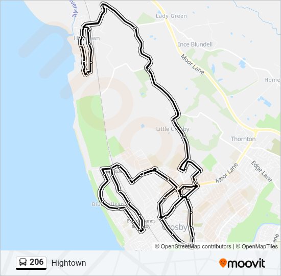 206 Bus Line Map