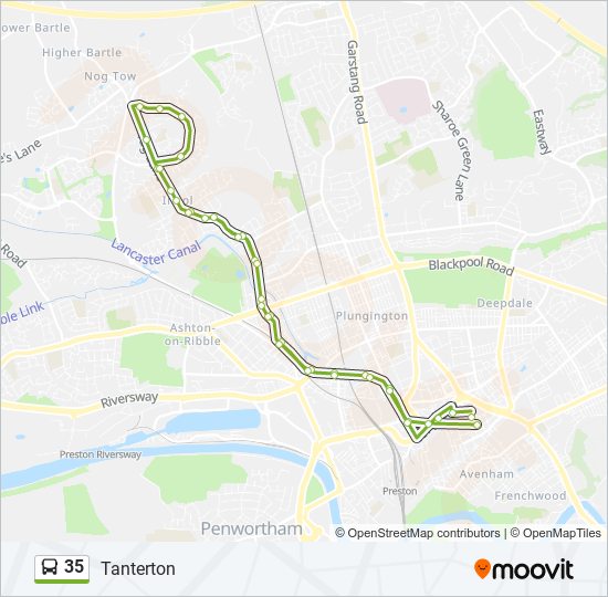 Bus 35 Route Map 35 Route: Schedules, Stops & Maps - Tanterton (Updated)