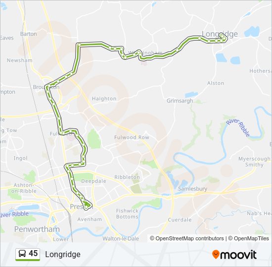 45 Bus Line Map