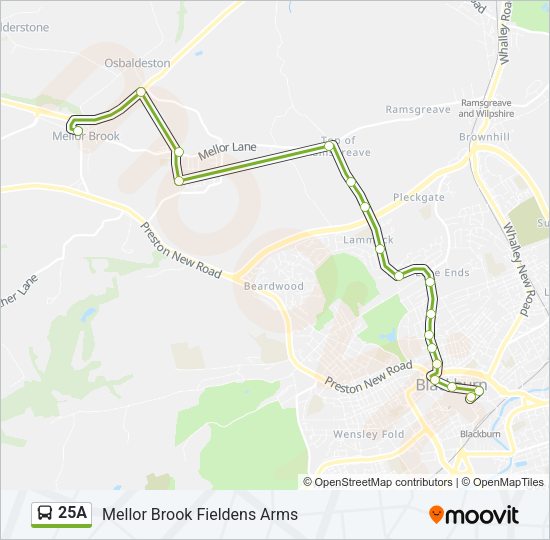 25A Bus Line Map