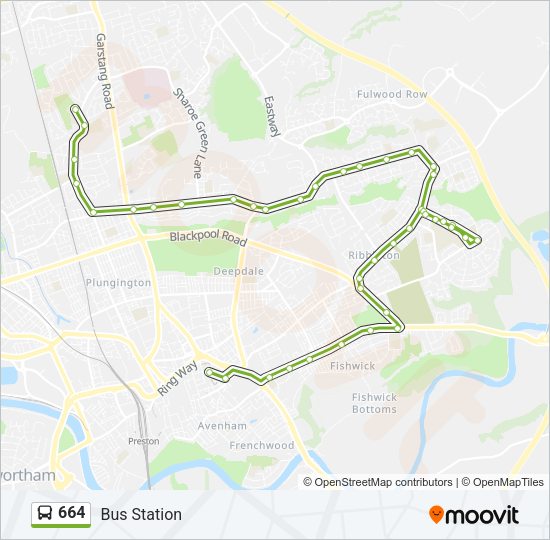 664 Bus Line Map