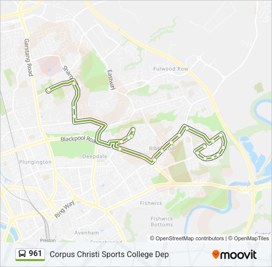 961 Bus Line Map