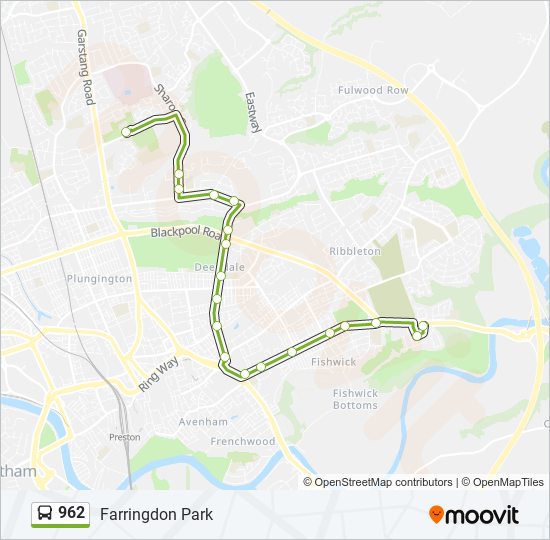 Bus 962 Route Map 962 Route: Schedules, Stops & Maps - Farringdon Park (Updated)