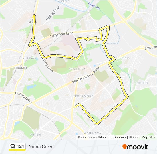 Bus 121 Route Map 121 Route: Schedules, Stops & Maps - Norris Green (Updated)