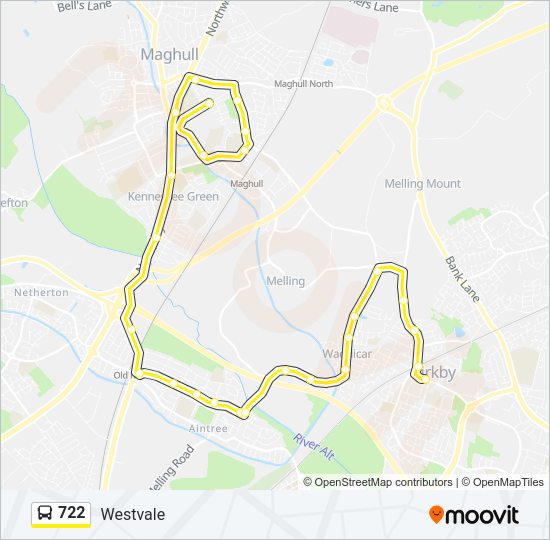 722 bus Line Map