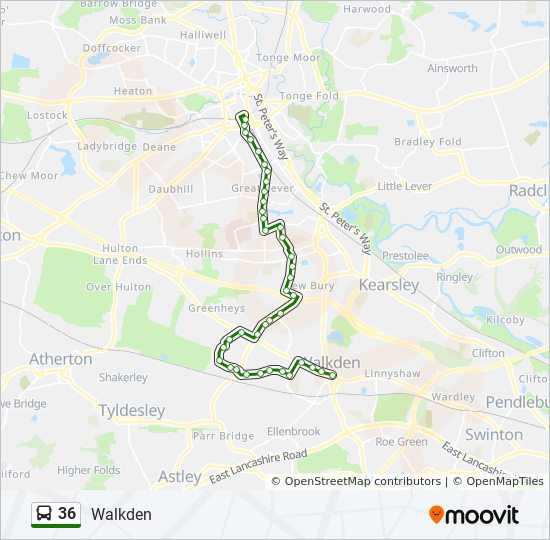 Bus 36 Route Map 36 Route: Schedules, Stops & Maps - Walkden (Updated)