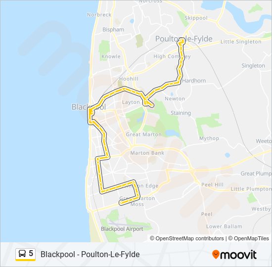 number 5 bus timetable blackpool