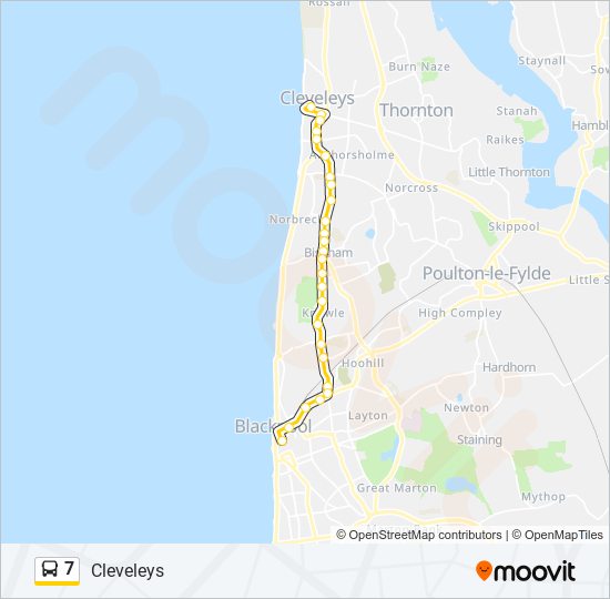 7 Route: Schedules, Stops & Maps - Cleveleys (Updated)