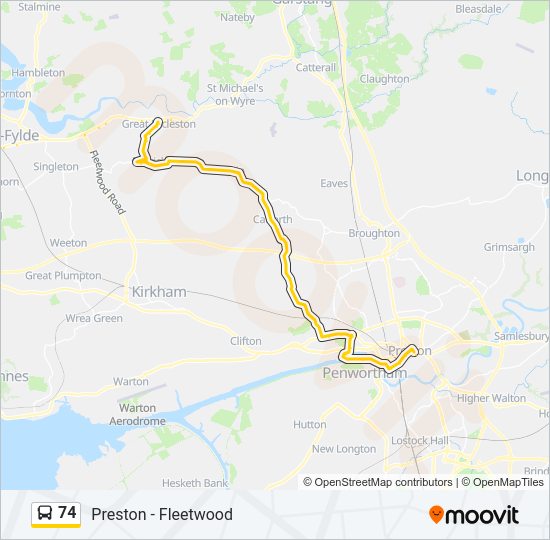 74 Bus Line Map