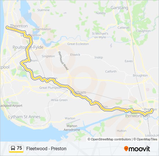 Bus 75 Route Map 75 Route: Schedules, Stops & Maps - Cleveleys (Updated)