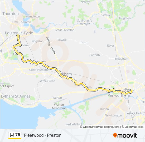 75 Bus Line Map