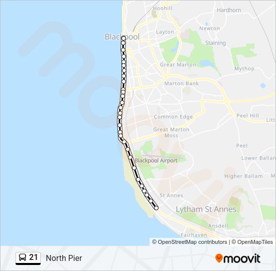 21 Bus Line Map