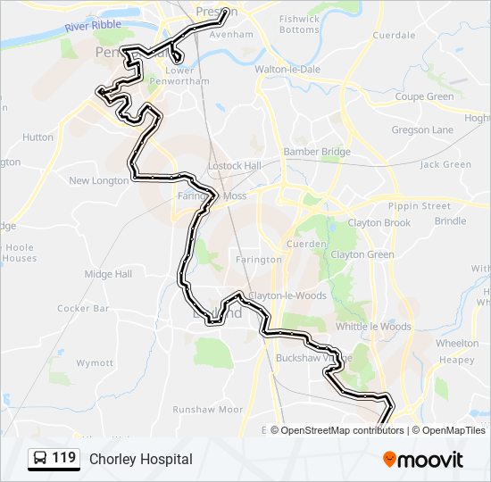 119 bus Line Map